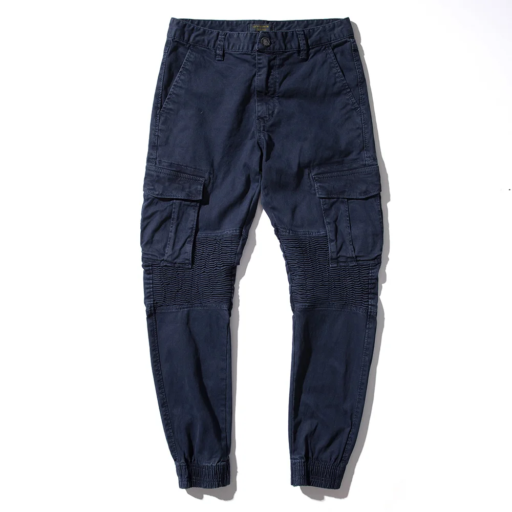 Штаны для бега Лето 2018 мужские большие карманы серебряные комбинезоны весенние