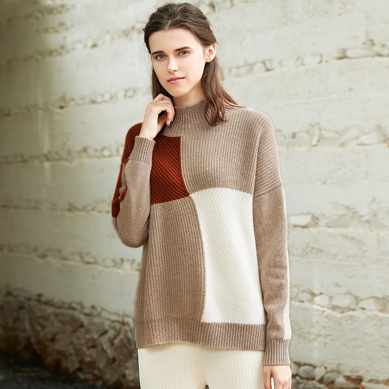 ZHILI 2018 New Autumn Winter Turtleneck Relaxed Cashmere Sweater | Женская одежда