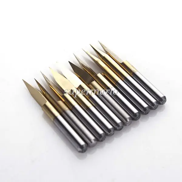 1x Titanium Coated Carbide PCB Engraving CNC Bit Router Tool 25 Degree 0.1mm Tip | Инструменты