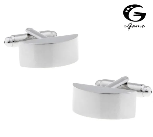 

Мужские Запонки iGame, серебристые запонки из латуни