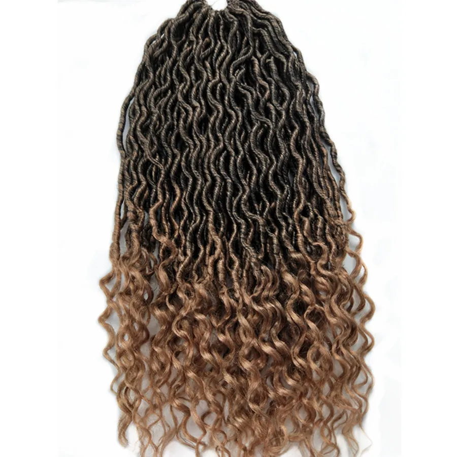 Волосы Pervado 22 дюйма черные коричневые вязаные крючком косички богиня локс