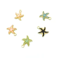 20pcslot 1815mm gold color alloy enamel starfish charm pendant for bracelet necklace jewelry making diy earring findings