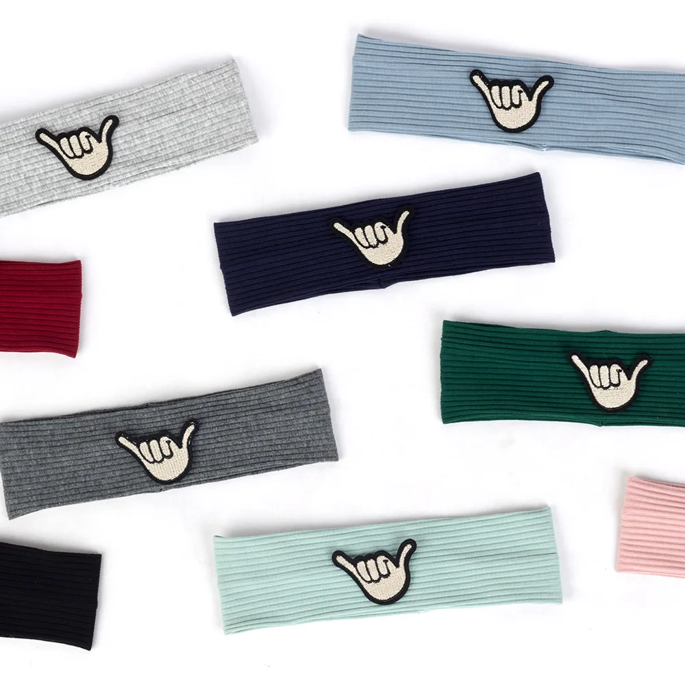 Повязка на голову для новорожденных Детская эластичная однотонная повязка из