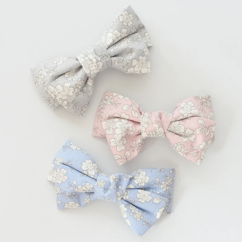 Заколки для волос с милым цветочным принтом и бантом эксклюзивные заколки