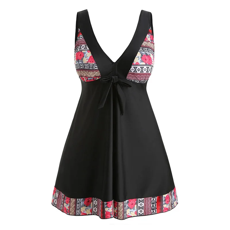 Плюс размер винтажный этнический Африканский плинтус танкини набор женский