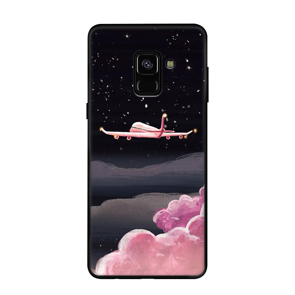 12 Матовый чехол с черным узором для samsung Galaxy A8 A6 Plus A8 A9 Star Lite A7 A5 A3, защитный чехол для телефона - Цвет: 12