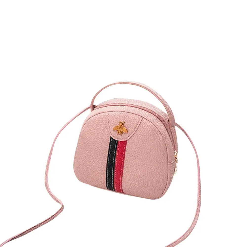 Pink Женские сумки через плечо из искусственной кожи, повседневные сумки-мессенджеры, вместительные сумки с рисунком пчелы, текстурированная сумка на плечо, сумка-портфель - Color: Pink