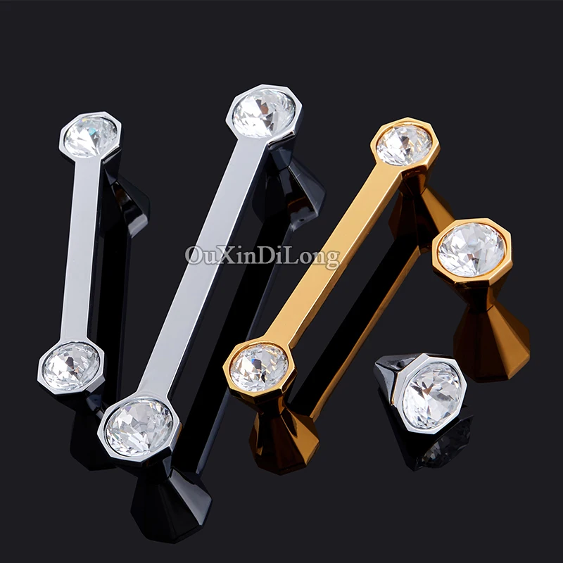 

Top Designed 10PCS European Inlaid Crystal Kitchen Door Handles Cupboard Wardrobe Drawer Wine Cabinet Pulls Handles & Knobs