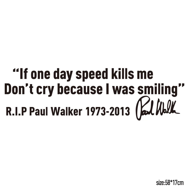 3 шт. автомобильные наклейки с надписью Paul Walker