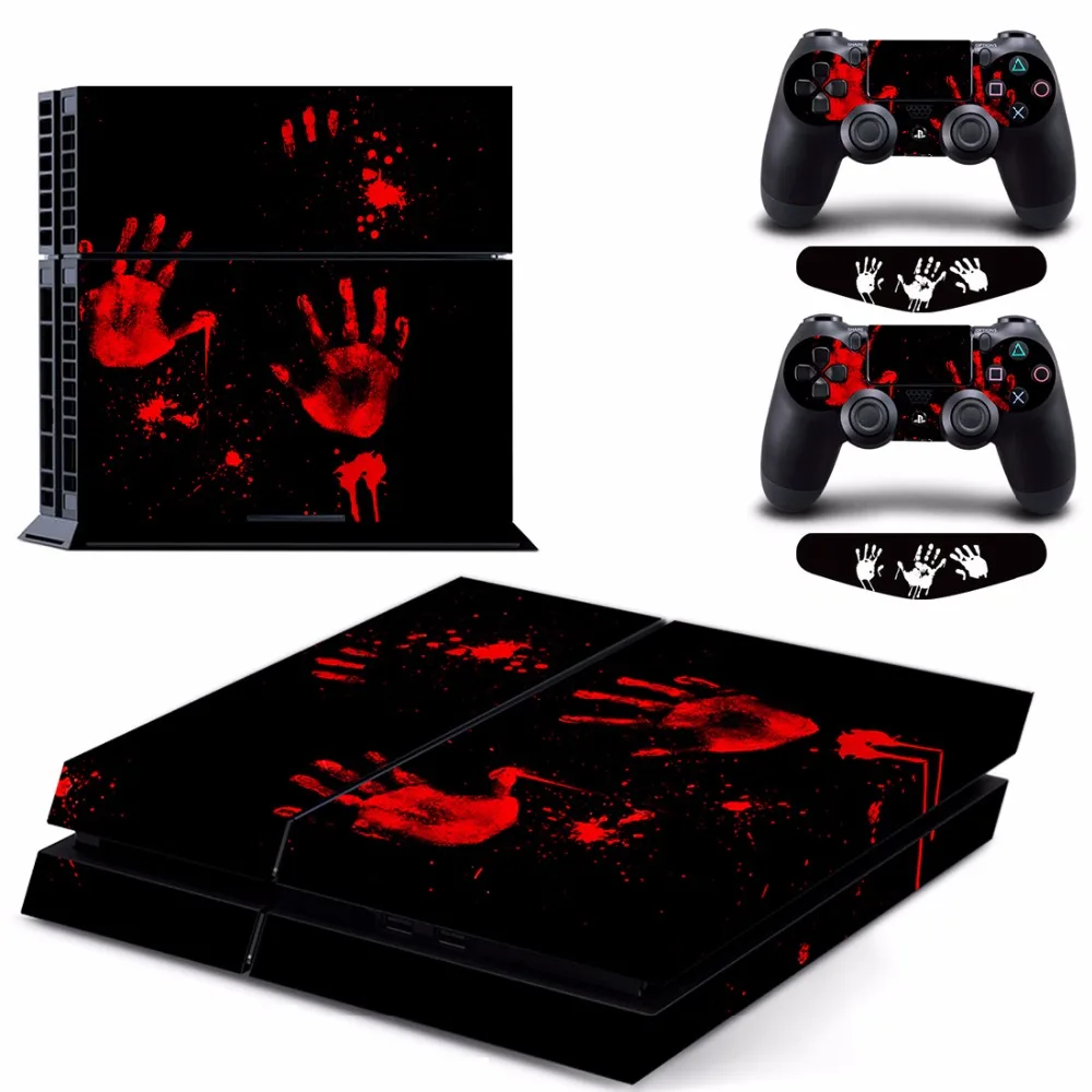 ARRKEO крови ручная крышка наклейка PS4 виниловые наклейки на кожу для sony Игровые приставки 4 консоли и 2 контроллер защитный шкуры Стикеры s