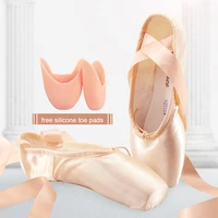sales satin ballet pointe shoes professional girls ladies ballerina dance shoes with ribbons