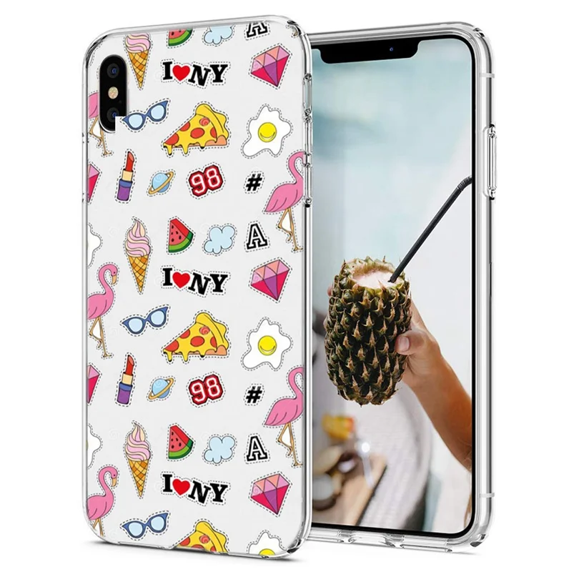 Чехол для iPhone 7 8 Plus 6 6S/6, мягкий TPU чехол с дизайном мультяшного цветка X XS XR Max, задняя обложка для телефона, фундас Q159.