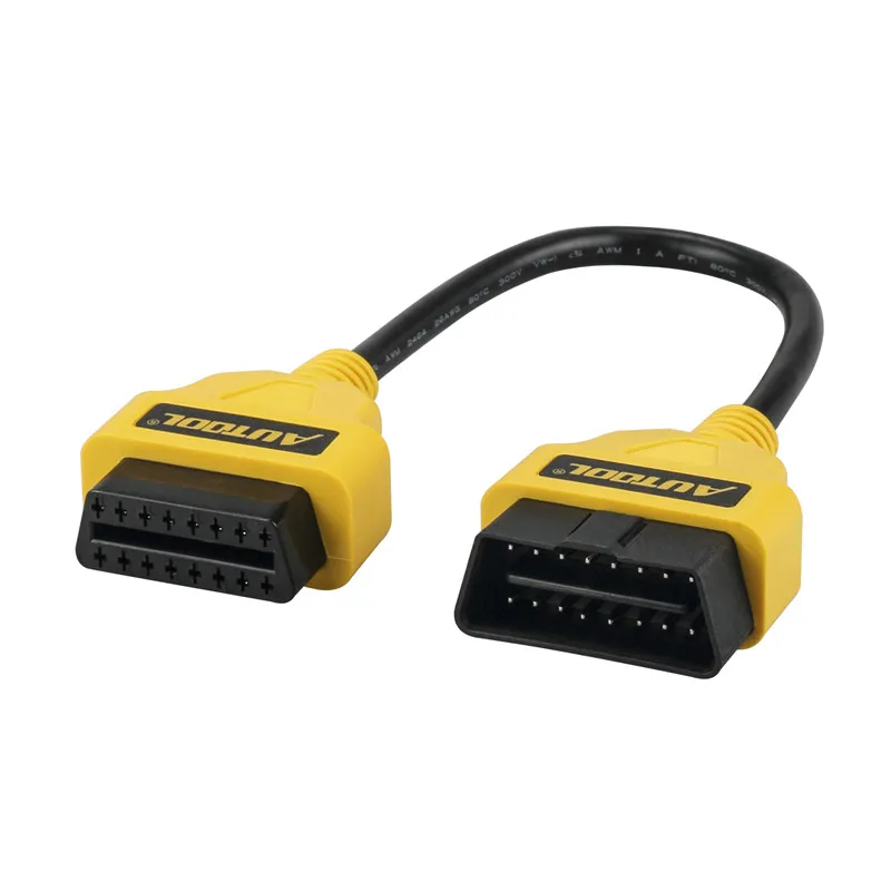 Оригинальный AUTOOL OBD2 16PIN штекер к гнезду удлинитель 30 см OBD II кабель 2 адаптер