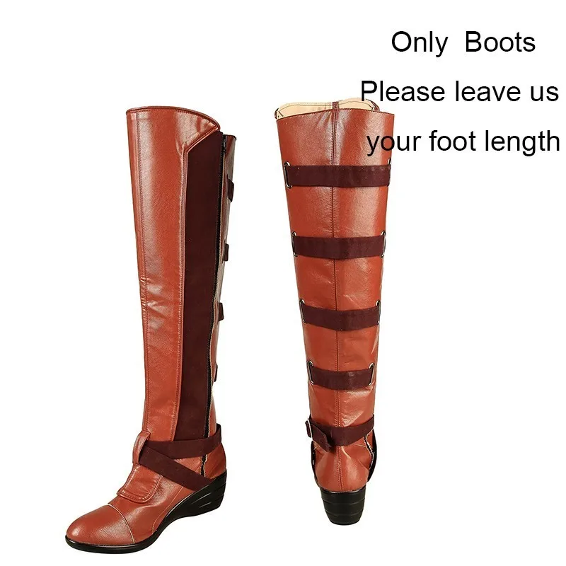 Only boots Мстители Endgame 4 костюм туманности дочь танос стражи Галактики Косплей взрослых кожаная куртка сапоги лосины Хэллоуин - Цвет: Only boots