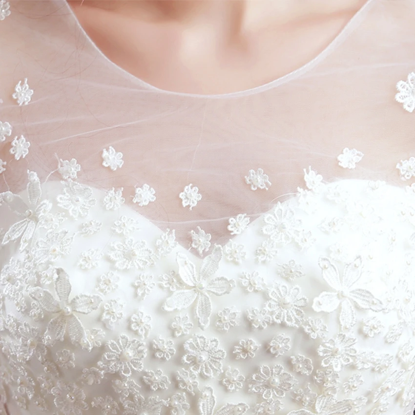 Реальное фото Vestido De Noiva Половина рукава 2018 Свадебные платья с цветочной
