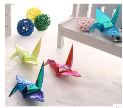 Сделай Сам ручной работы перламутровый цвет Оригами 7 см бумажные птицы для