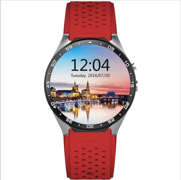 red Смарт-часы Kingwear KW88 gps Bluetooth WiFi 3g Android фитнес-трекер сердечного ритма Смарт-часы PK samsung gear S3 lem5 a9 - Цвет: red