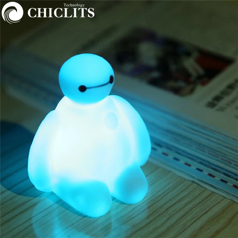 Светодиодный ночник CHICLITS Big Hero 6 Baymax 7 меняющихся цветов настольная лампа детская
