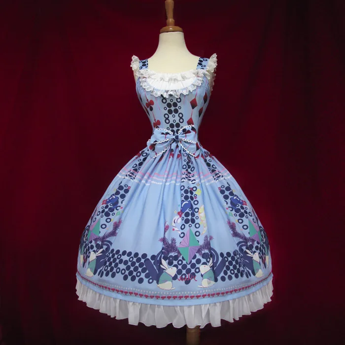 

Женское платье в стиле Лолиты, Хэллоуин, косплей, костюм горничной с принтом кролика, новинка 2015