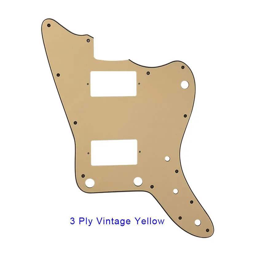 3 ply vintage yellow Pleroo гитарные аксессуары накладки и 13 винтов для MIJ Jazzmaster гитары с PAF Humbuckers и без верхней кнопки управления - Цвет: 3 ply vintage yellow