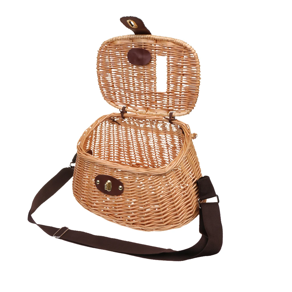 Плетеная корзина для рыбы рыболовная клетка форель окунь ящик снастей домашнее