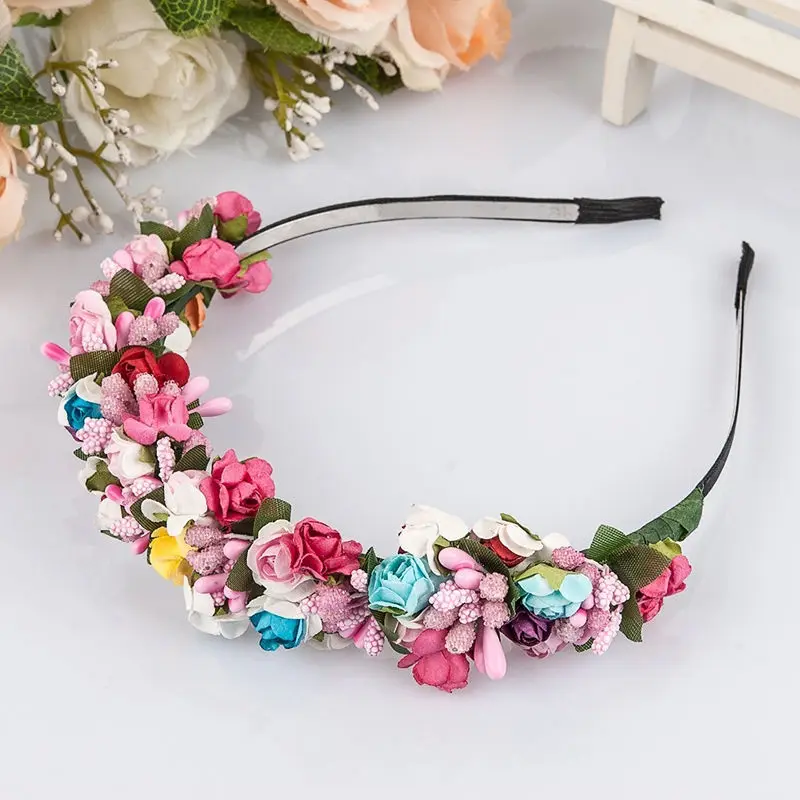 

1 Pc Flower Garland Floral Bride Headband Hairband Wedding Party Prom Festival Decor Hair JHead Bands Headwear Accessories