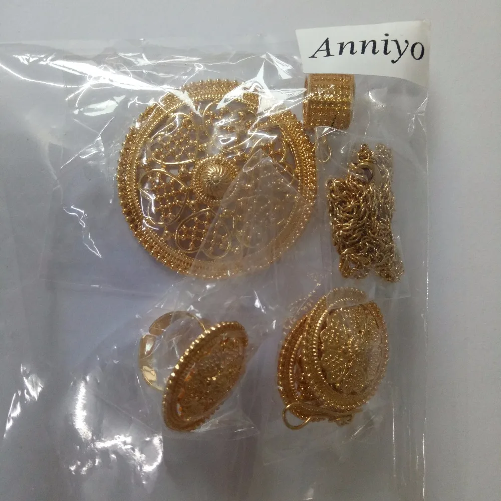 Новое поступление от Anniyo ожерелье серьги кольцо яркие ювелирные изделия золотой