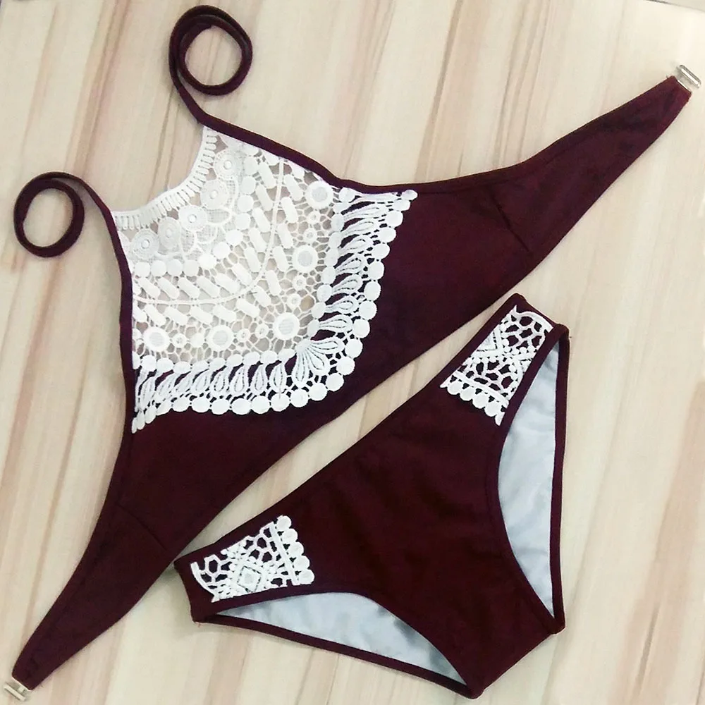 Сексуальный бикини 2019 бразильский женский купальный костюм лоскутный вязаный