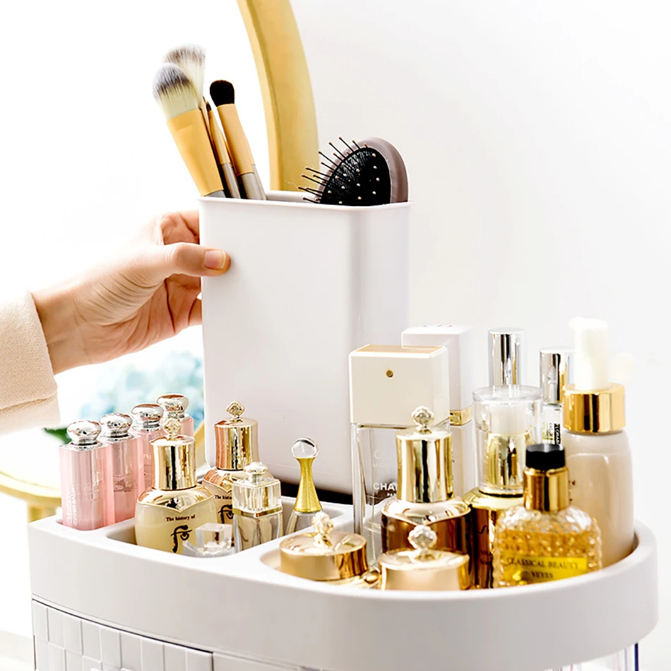 Домашняя коробка для хранения косметики ванной комнаты туалетный столик в