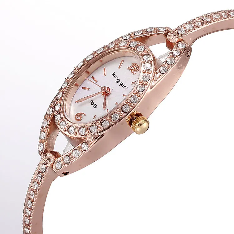 New arrival dropship fashion watches quartz analog alloy full crystal diamonds rose gold wristwatch women ladies bracelet watch|watch lux|bracelet