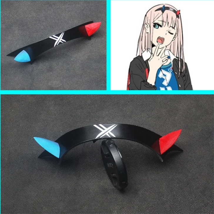 Черный DARLING in the FRANXX Zero Two Косплей Опора головные уборы ПВХ рога повязка для волос - Цвет: Черный
