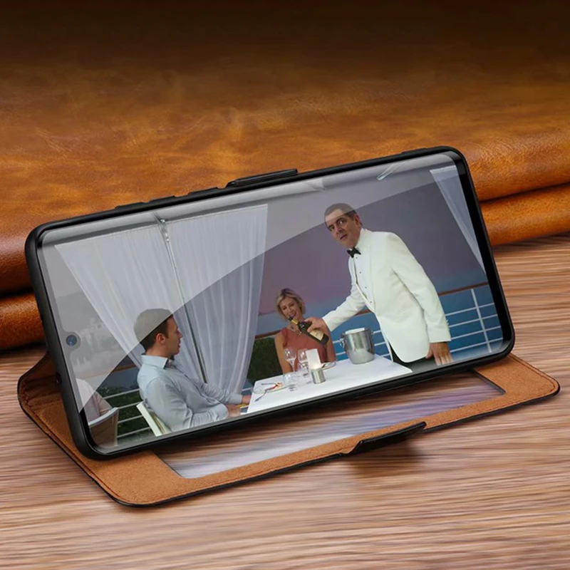 Кожаный чехол с откидной крышкой для Huawei P30 Pro Smart View|Бамперы| |