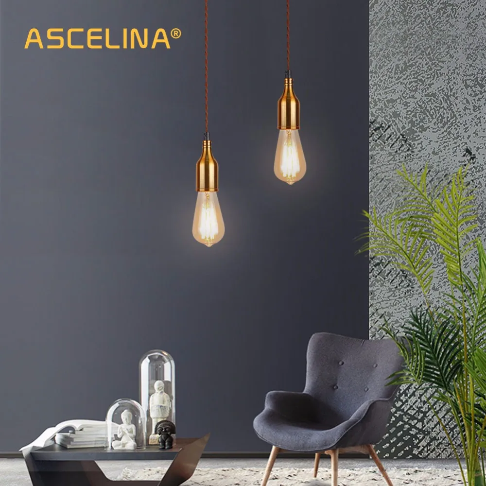 

Easy To Install Vintage Retro E27 Edison Bulb Holder Socket Base two Color Pendant Lighting for Corridor Decoration Bar Cafe