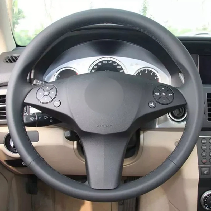 Черная искусственная кожа Чехол рулевого колеса автомобиля для Mercedes Benz C180 C200 C350