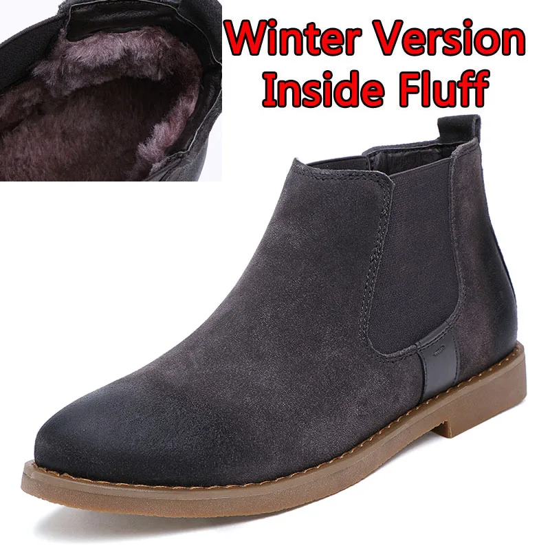 Winter Gray Сургут мужские повседневные сапоги, модные мужские теплые плюшевые зимние сапоги, высокие кроссовки, Мужские осенне-зимние ботильоны размера плюс 38-44 - Цвет: Winter Gray