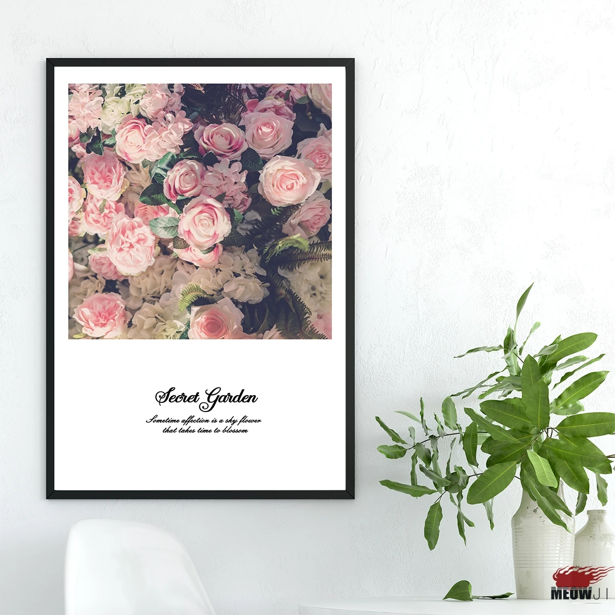 [EMEOWJI] Life is Flower Love Quote London Romance Roses Canvas современное искусство принт постер для