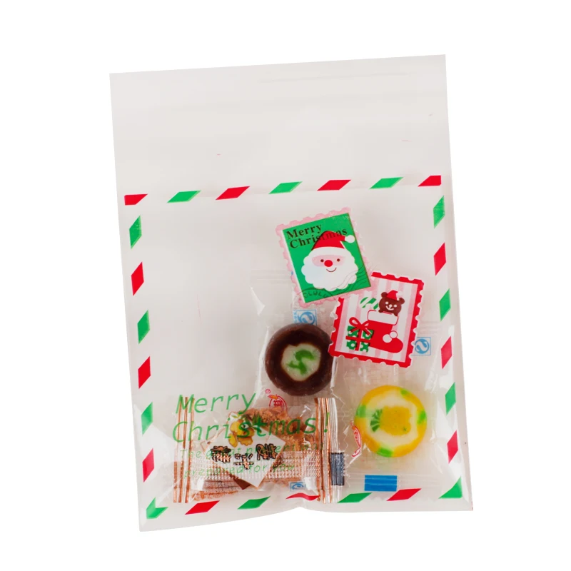 CEVENT 100 шт./компл. рождественские самоклеющиеся конфетные пакеты 4 типа подарки