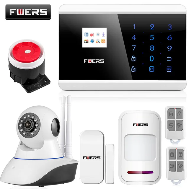 KIT3 Fuers Android IOS APP 433 МГц датчик двойной сети GSM PSTN вызов ЖК умный дисплей+ сенсорная клавиатура домашняя охранная сигнализация - Цвет: KIT3
