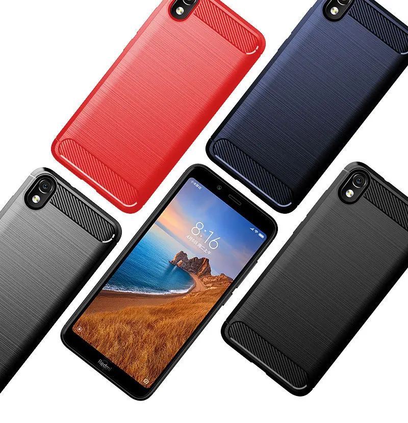 

For Xaomi Redmi 7 Pro Redmi 7 Case Carbon Fiber TPU Silicone Phone Case Cover For Xiaomi Redmi 7A Case