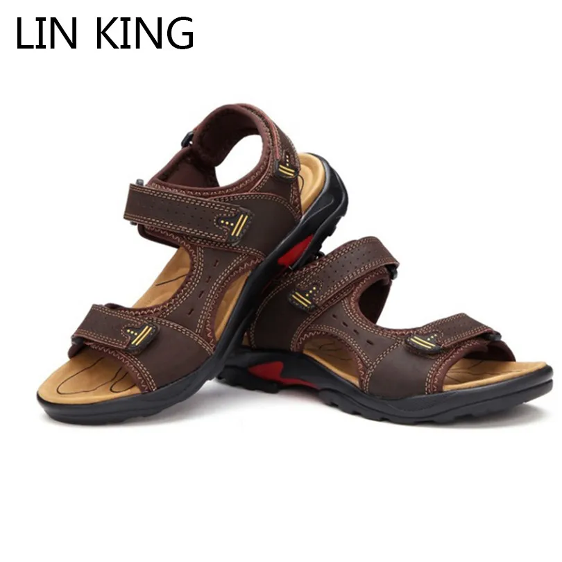 LIN KING/модные женские ботинки Классические босоножки для мужчин размера плюс из