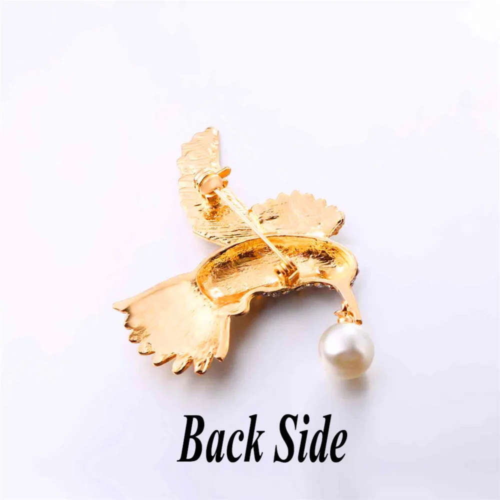 U7 Full Crystal Eagle Pin Brooch Lovely Gift Women Jewelry Rhinestone Pearl Bird Animal Brooches Banquet Accessories B138 | Украшения и