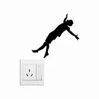 Кг-227 прыгающий человек виниловый выключатель света стикер-летающий человек Наклейка на стену-высокий прыжок стены дома обои