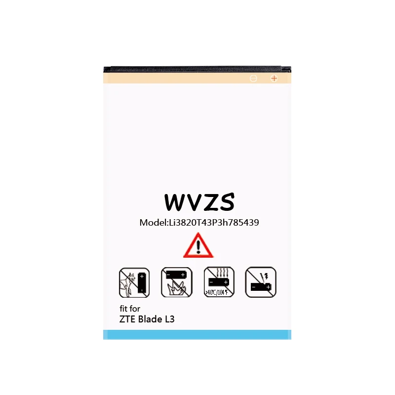 wvzs 3600mAh High Quality Li-ion battery Li3820T43P3h785439 For ZTE Blade L3 Replacement Batteries | Мобильные телефоны и