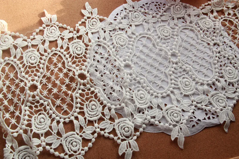 

21cm Width White Vintage lace fabric Guipure lace fabric Venice lace trim