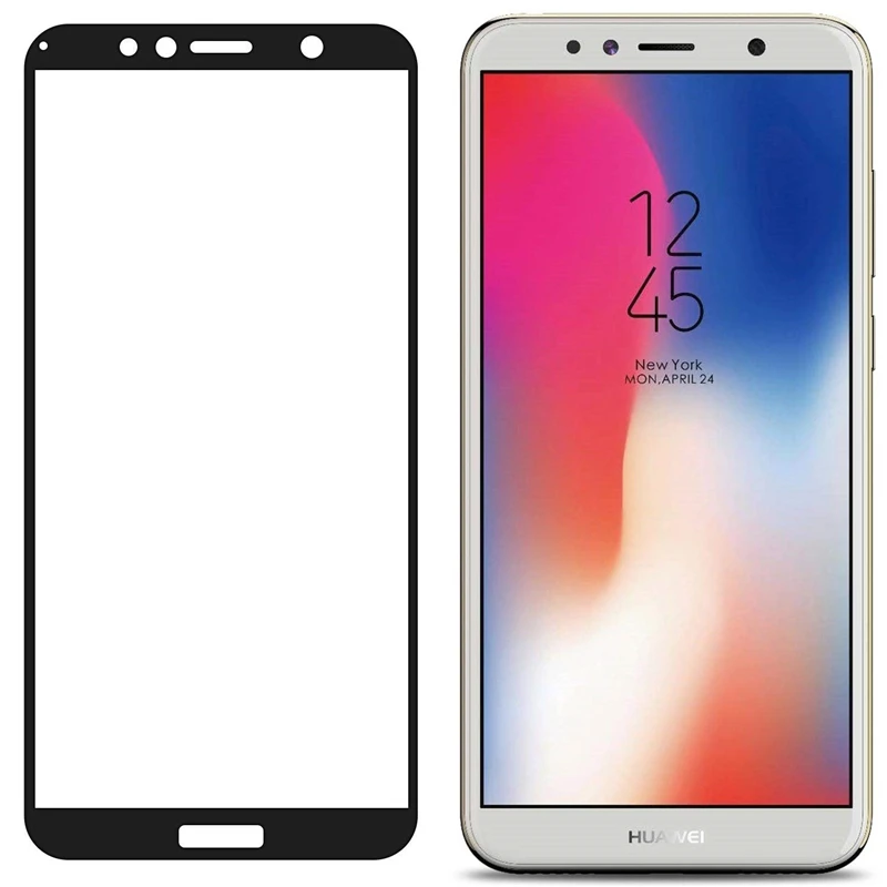 Закаленное стекло с полным покрытием для Huawei Y6 2018 защита экрана телефона Prime