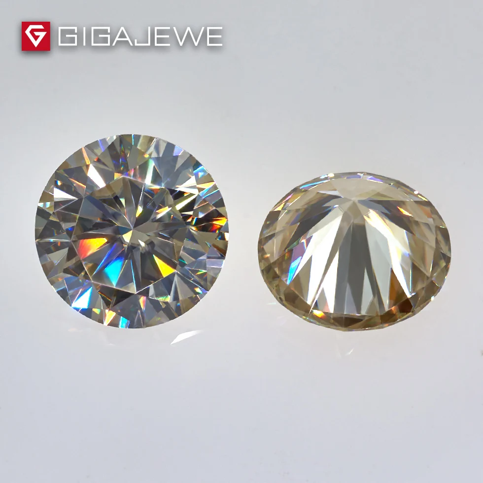 GIGAJEWE 0 2 0.4ct 3 5 4 мм шампанское VVS1 круглая ручная резка моиссанит Свободный Камень