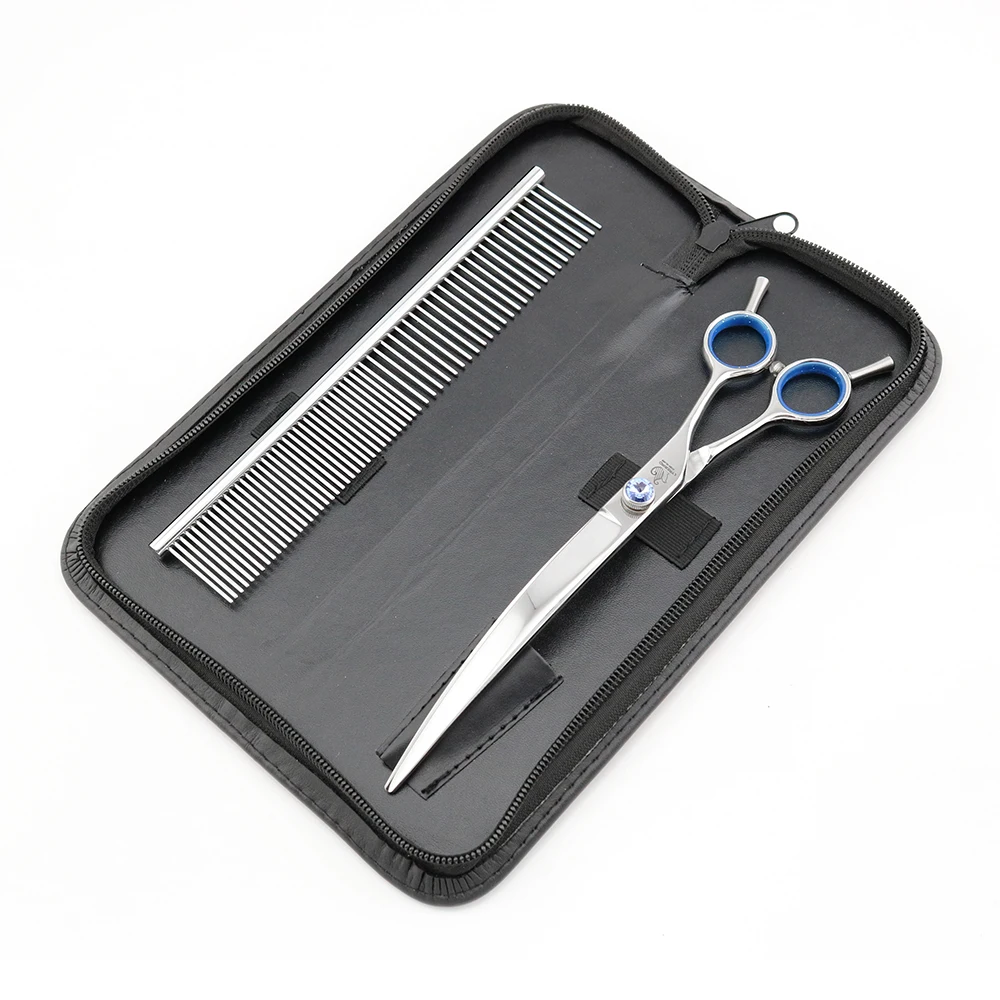 Professional Pet dog Grooming Scissors 8 Inch Dog Shears Thinning curved Blue Stone Lyrebird HIGH CLASS NEW | Красота и здоровье