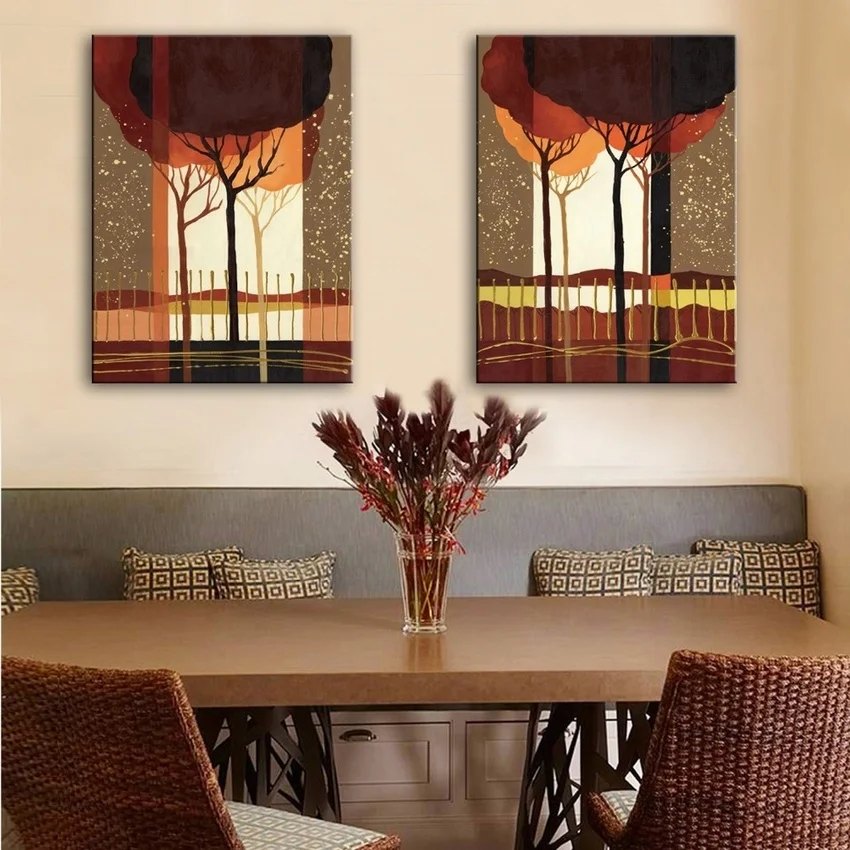 

50*70CMRetro Home Decor Art HD Print Trees Oil Painting Canvas,Living Room Bedroom Etc. Wall Paintings Abstraction Pictures