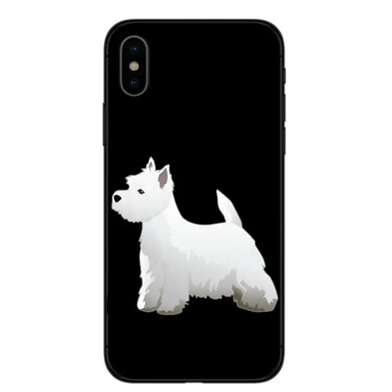 Encantador dos desenhos animados cao Westie Magro caso de телефоны de silicone грудь для Macio для iPhone 5, 6, 7, 8 Plus Маис X XR Xmax - Цвет: TPU