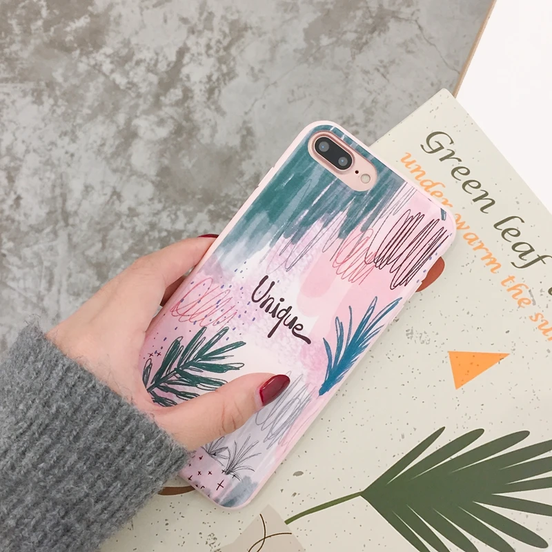 Для iPhone X XS Max XR случае красочный лист печатных мягкий защитный чехол для 6 6S 7 8 плюс